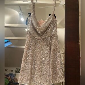 Size XS silver Candice mini dress- for love and lemons